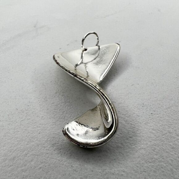 Chico's Silver Tone Twist Upcycled Pendant - Picture 3 of 5